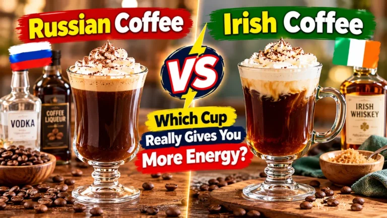 Russian Coffee vs Irish Coffee: Caffeine, Calories & Energy Compared